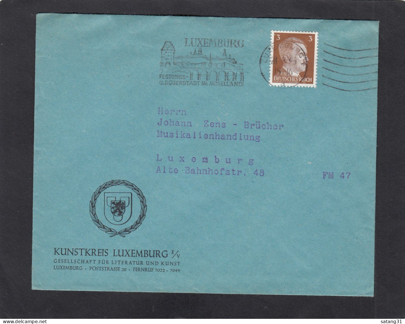 KUNSTKREIS LUXEMBURG,GESELLSCHAFT FÜR LITTERATUR UND KUNST,LUXEMBURG. - 1940-1944 Occupazione Tedesca