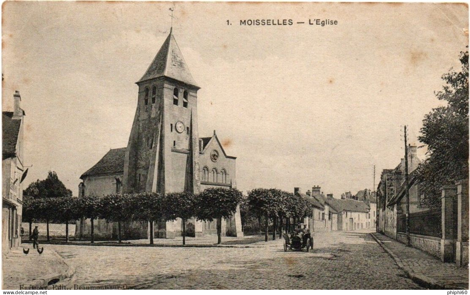 MOISSELLES  -  95  -  L'Eglise  - Vieille Voiture - Moisselles