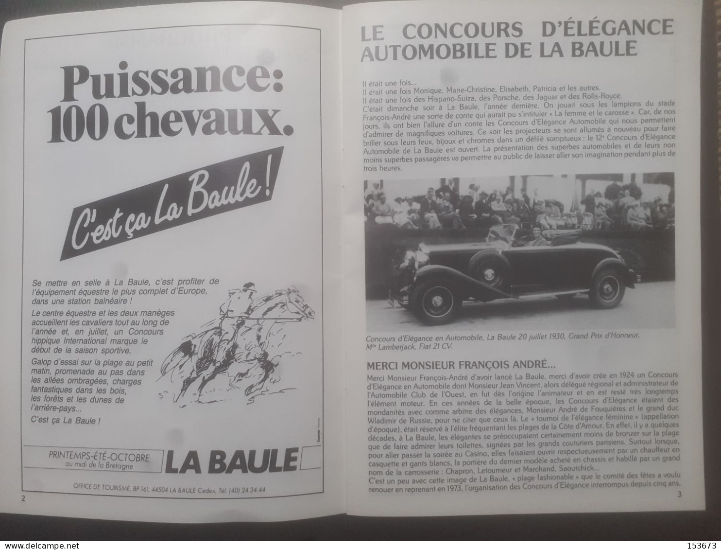 Brochure Concours D'élégance Automobile La Baule 1984 - La Baule-Escoublac