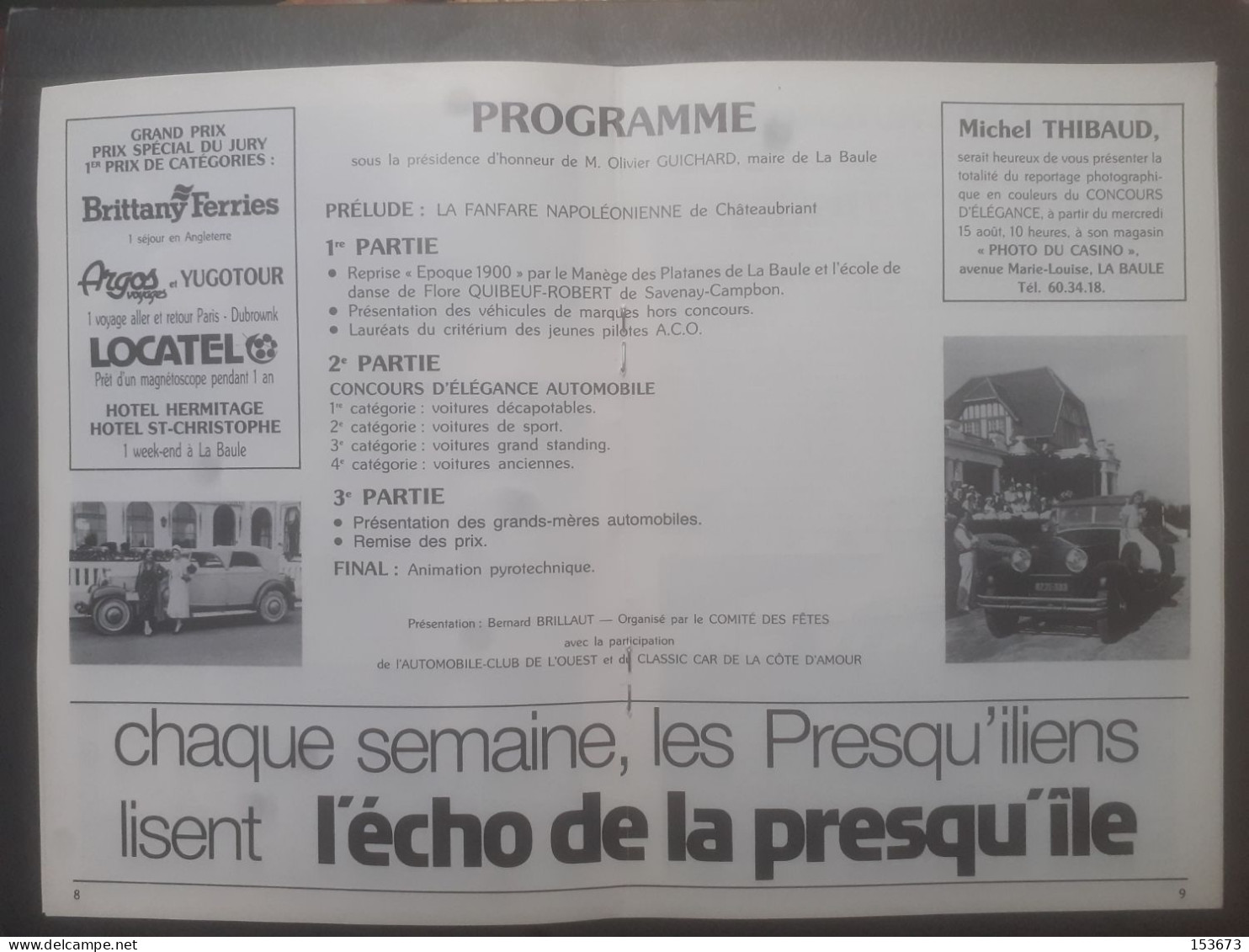 Brochure Concours D'élégance Automobile La Baule 1984 - La Baule-Escoublac