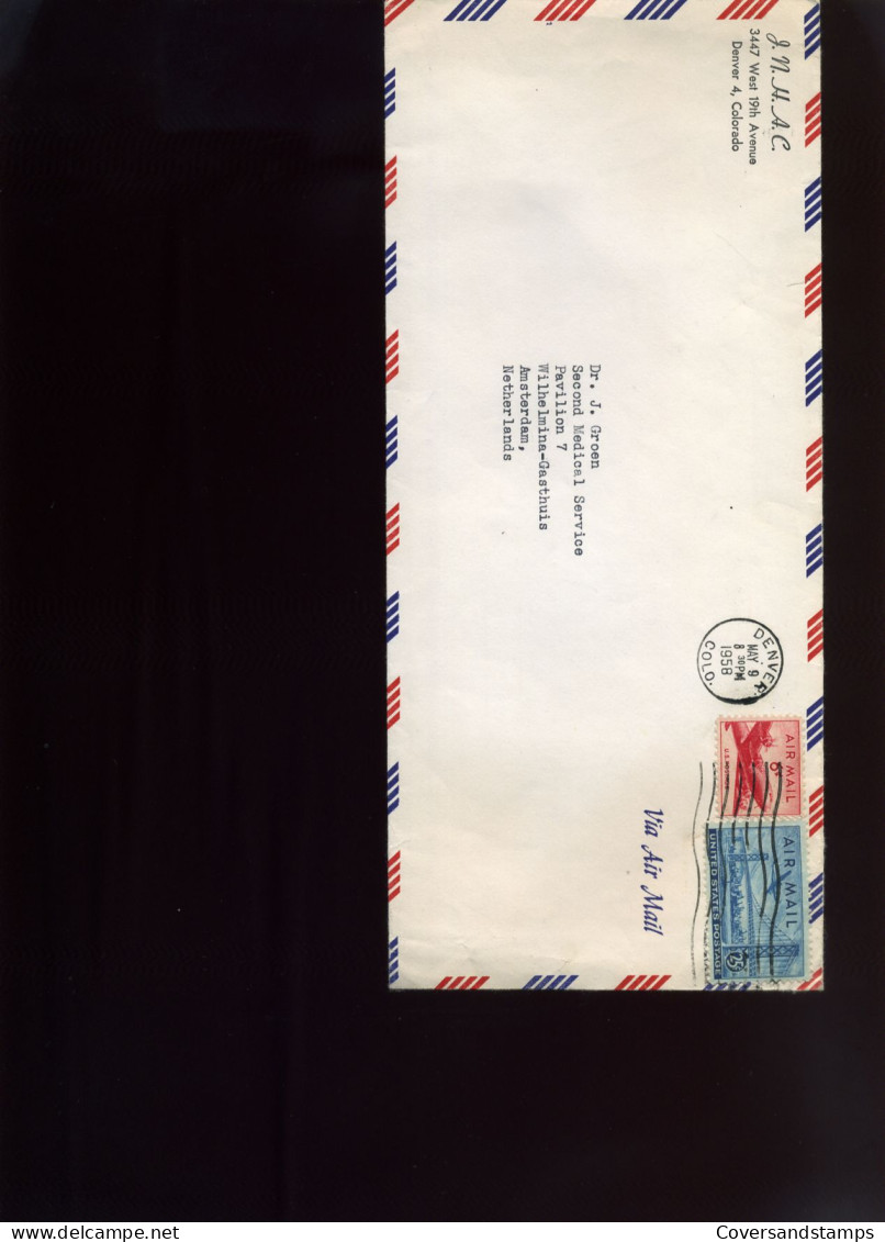 USA  -  Brief, 1958, Denver To Amsterdam                                   - Briefe U. Dokumente