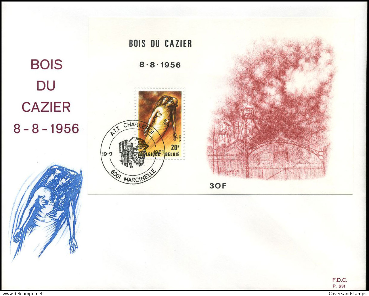 België - FDC - BL57              Bois Du Cazier              - 1981-1990