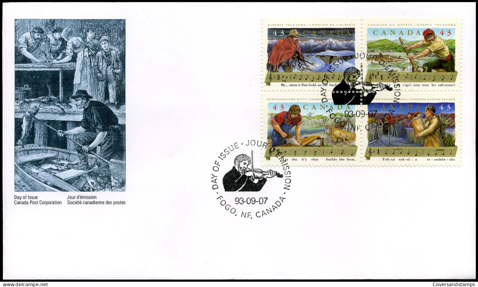 Canada - FDC -     Canadian Folksongs                               - 1991-2000