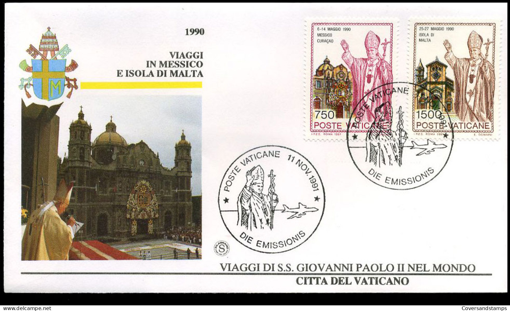 Vaticaan - FDC - Viaggi Di S.S. Giovanni Paolo II Nel Mondo 1990                   - FDC