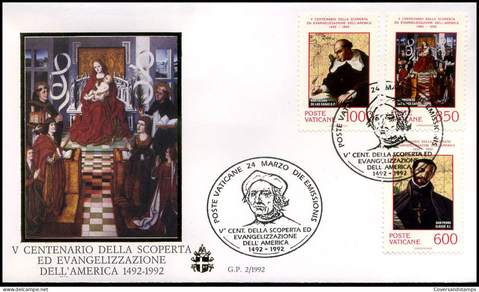Vaticaan - FDC - V Cent. Della Scoperta Dell'America 1492-1992                  - FDC
