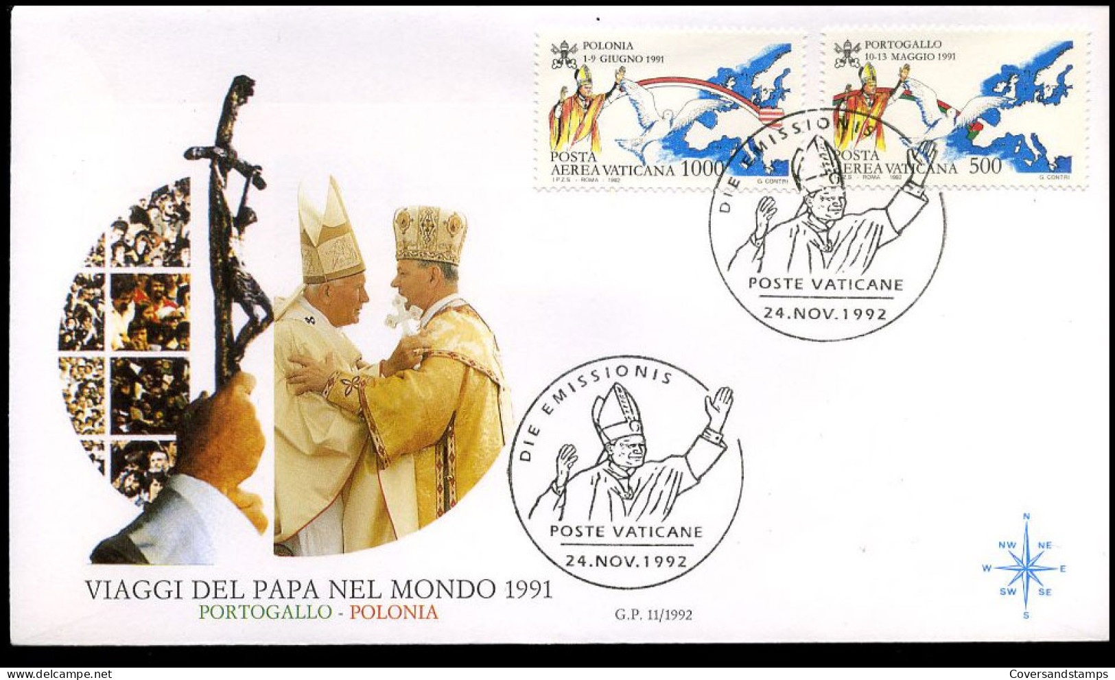 Vaticaan - FDC - Viaggi Del Papa Nel Mondo 1991                - FDC