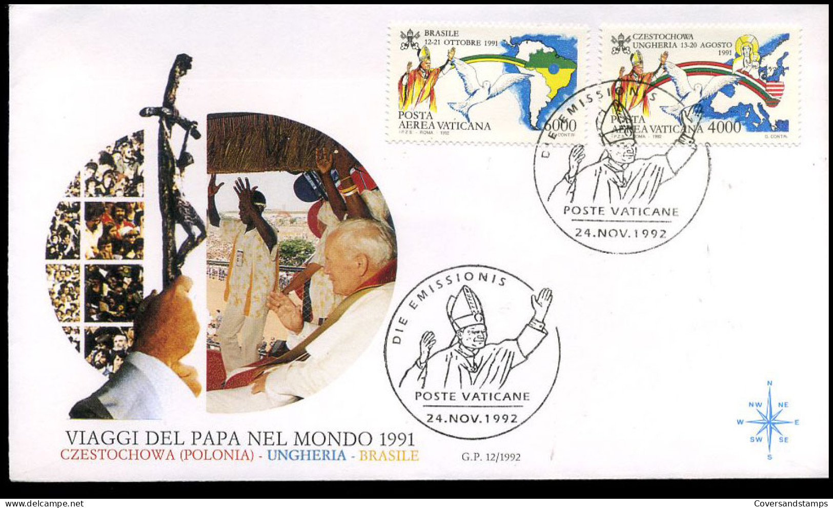 Vaticaan - FDC - Viaggi Del Papa Nel Mondo 1991                - FDC