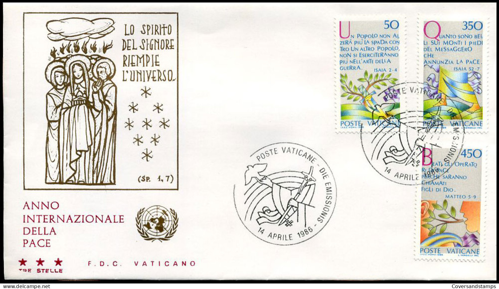 Vaticaan - FDC - Anno Internazionale Della Pace                 - FDC