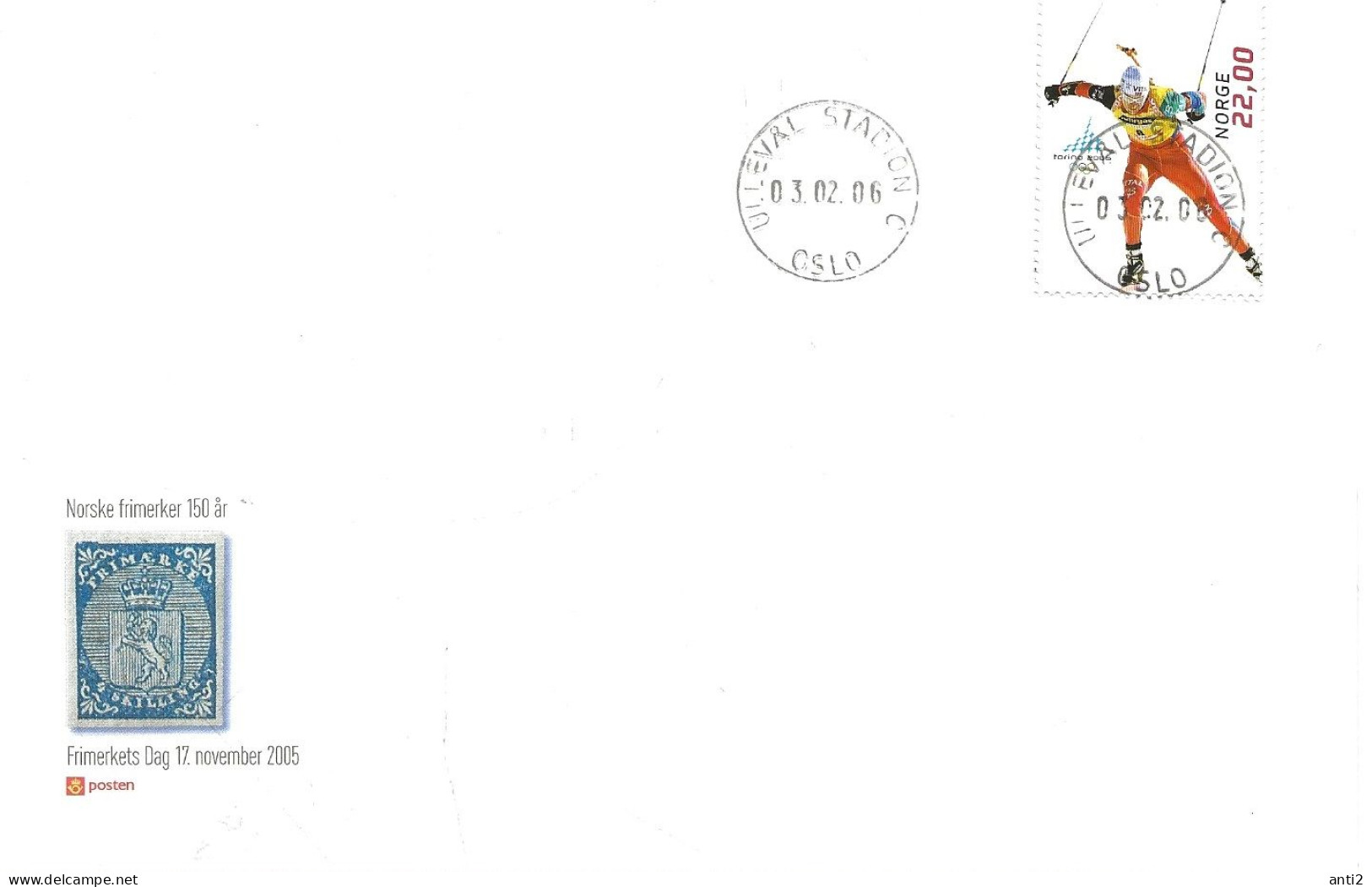 Norway 2006 Winter Olympics, Turin, Ole Einar Bjørndalen MI 1562 FDC Cancelled Ullevål Stadion - Covers & Documents