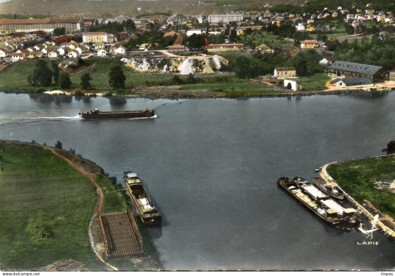 (77) ST MAMMES Vue Générale Confluent De La Seine Et Du Loing Peniche Bateau 1962  (Seine Et Marne) - Saint Mammes