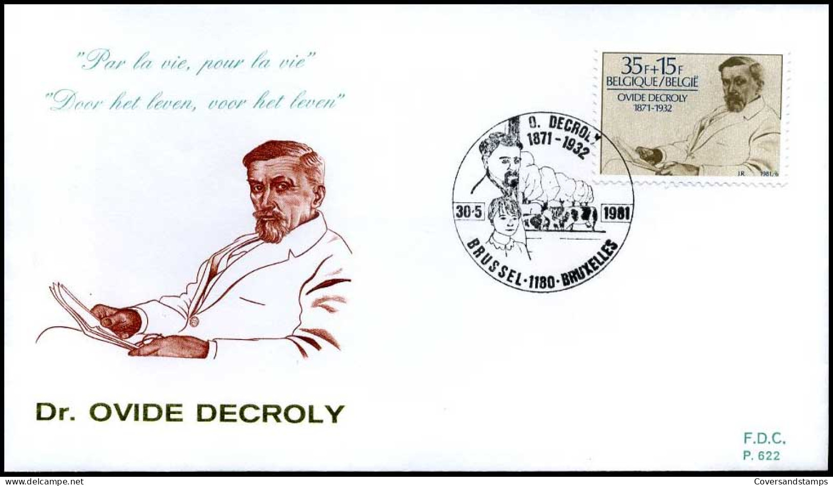 België - FDC - 2009   Dr. Ovide Decroly, Pedagoog                      - 1981-1990
