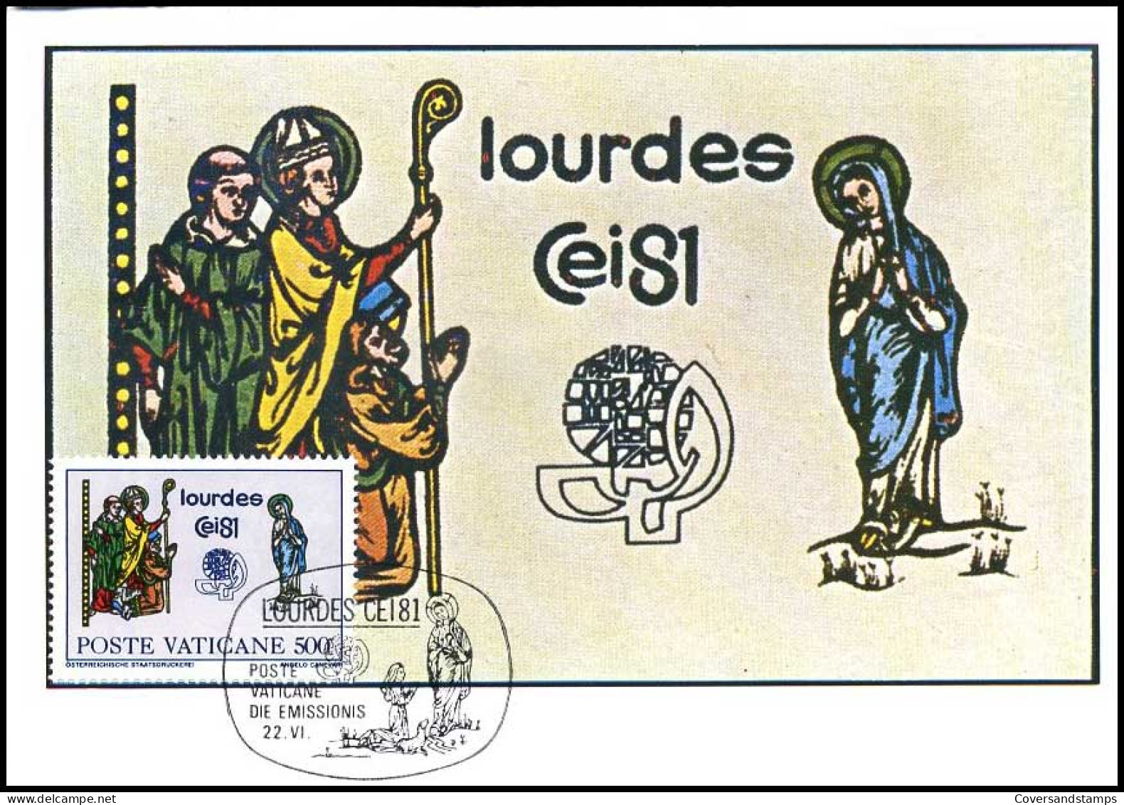 Vaticaan - MK - Lourdes Cei81                           - Cartas Máxima