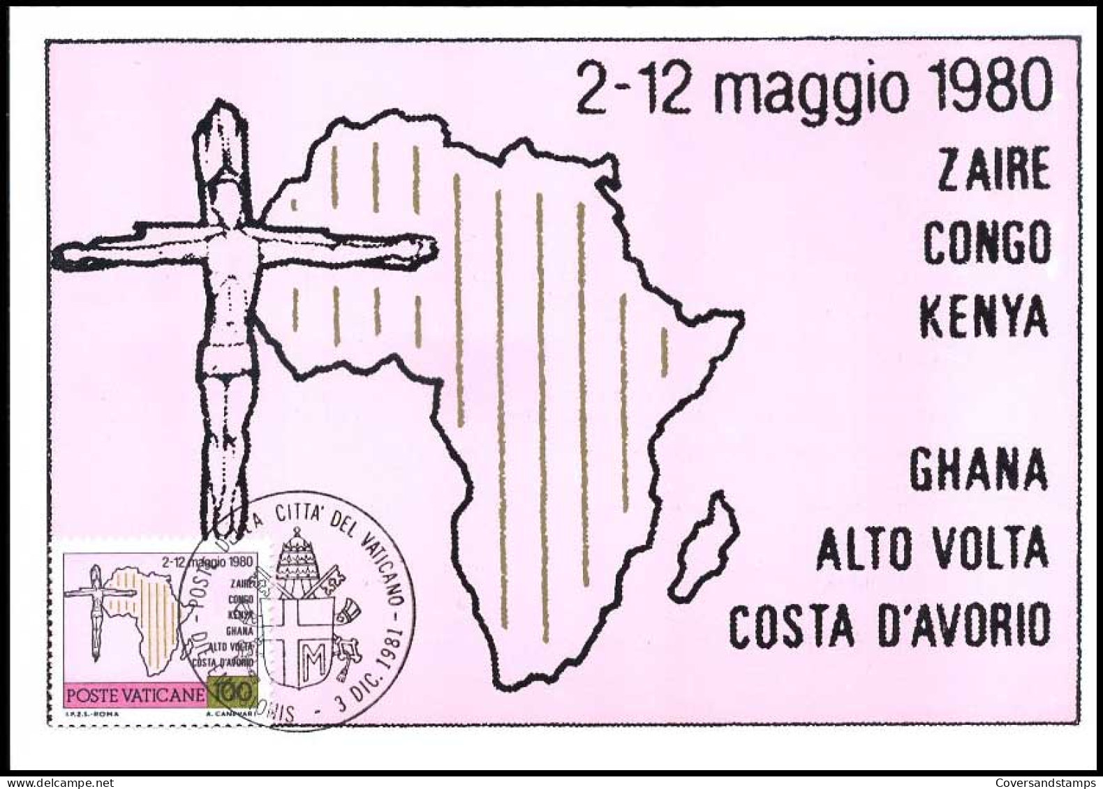 Vaticaan - MK - Joannes Paulus II : Zaire, Congo, Kenya ...                          - Cartoline Maximum