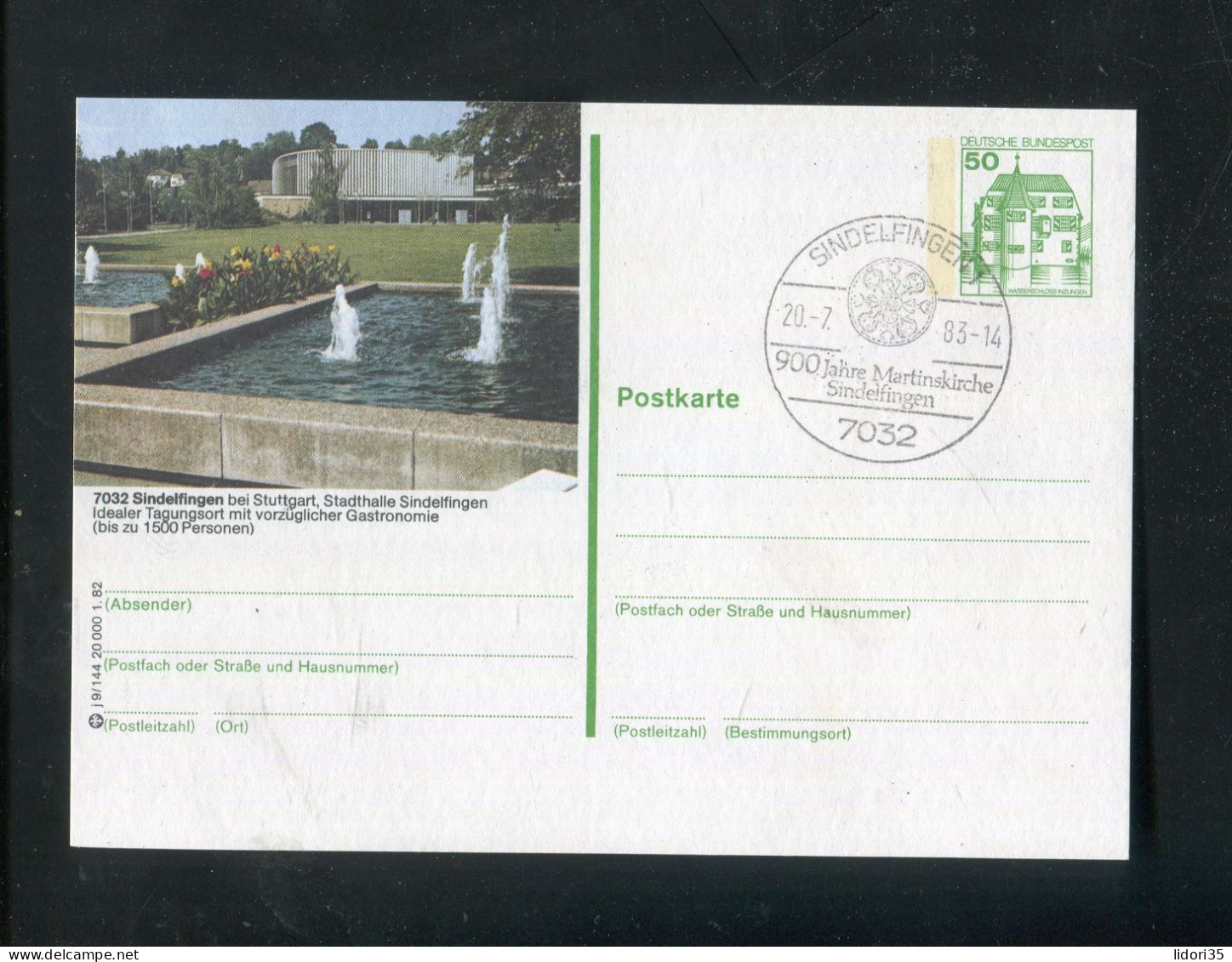 "BUNDESREPUBLIK DEUTSCHLAND" 1982, Bildpostkarte Mit Bildgleichem Stempel Ex "SINDELFINGEN" (L1091) - Illustrated Postcards - Used