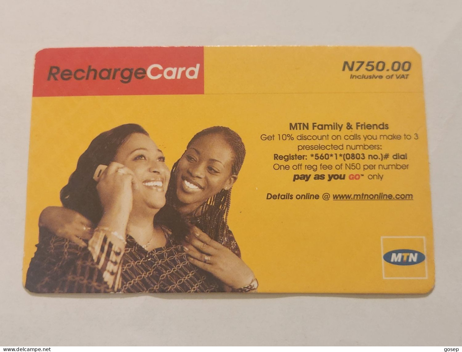 NIGERIA(NG-MTN-REF-0015)-Mother And Daughter-(41)-(1258-6256-6813)-(N750.00)-used Card - Nigeria