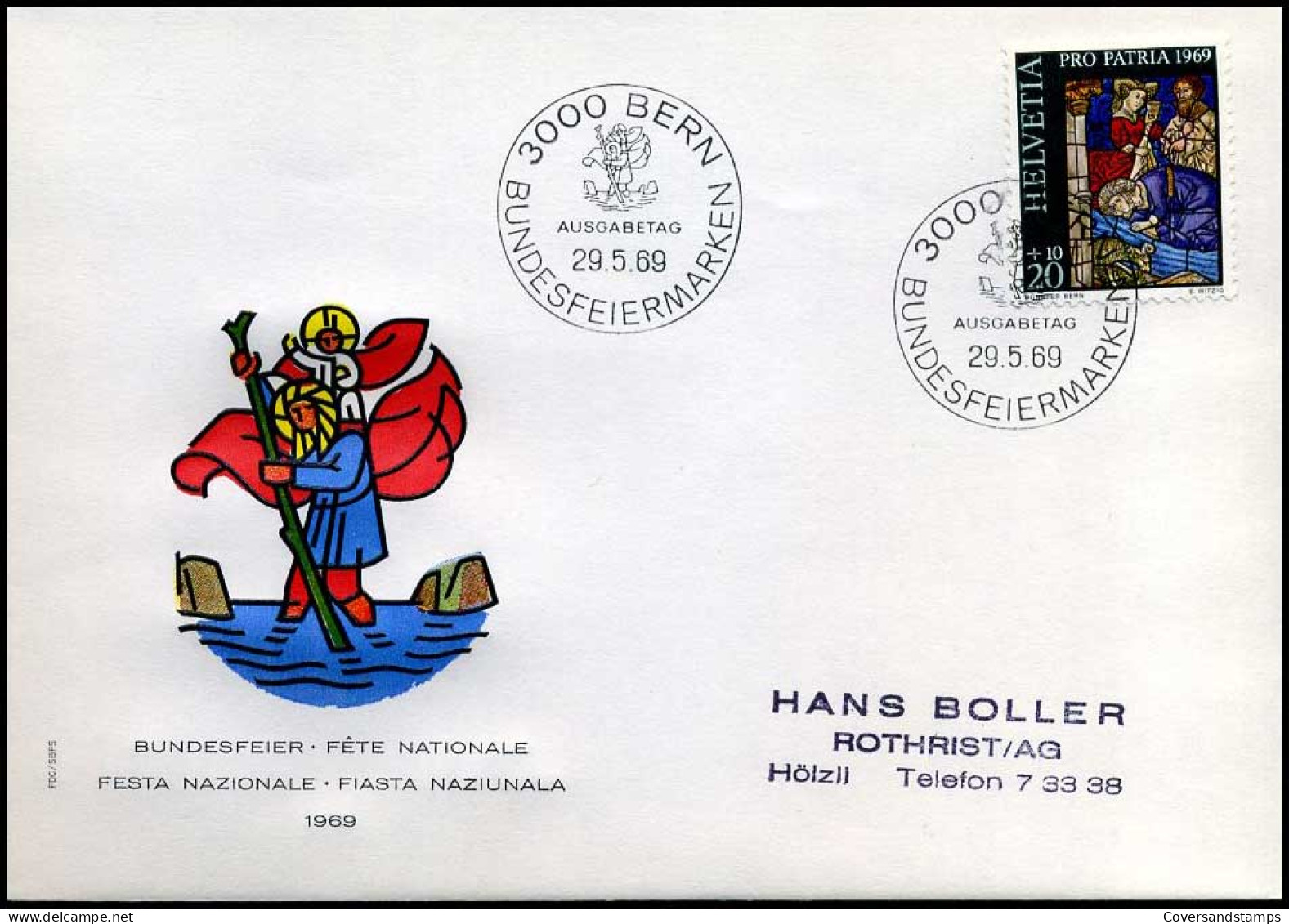 Zwitserland - FDC - Pro Patria 1969                             - FDC