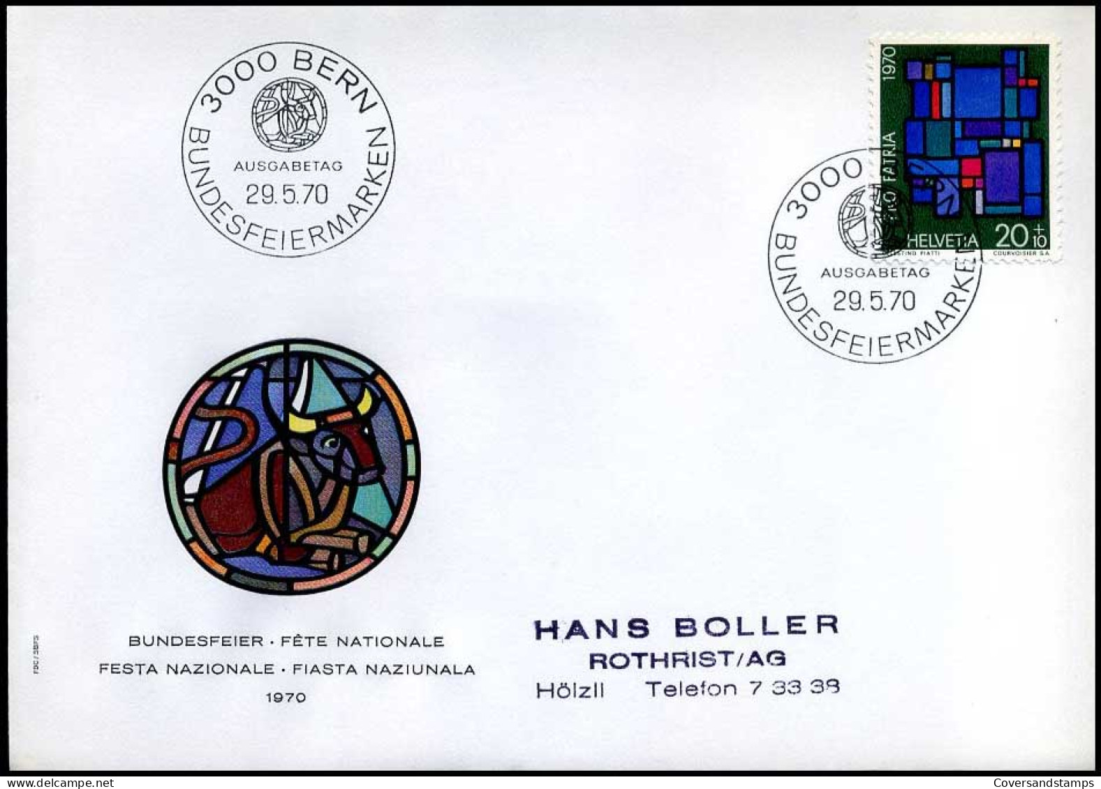 Zwitserland - FDC - Pro Patria 1970                            - FDC