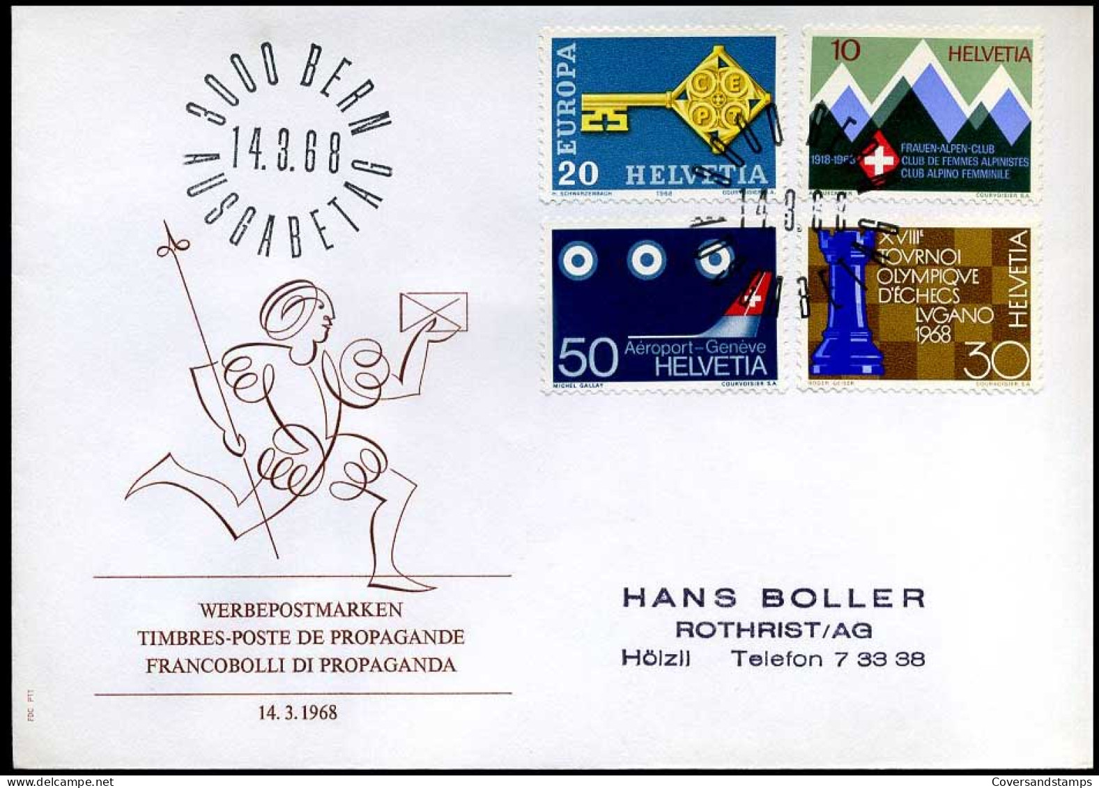 Zwitserland - FDC - Werbepostmarken                            - FDC