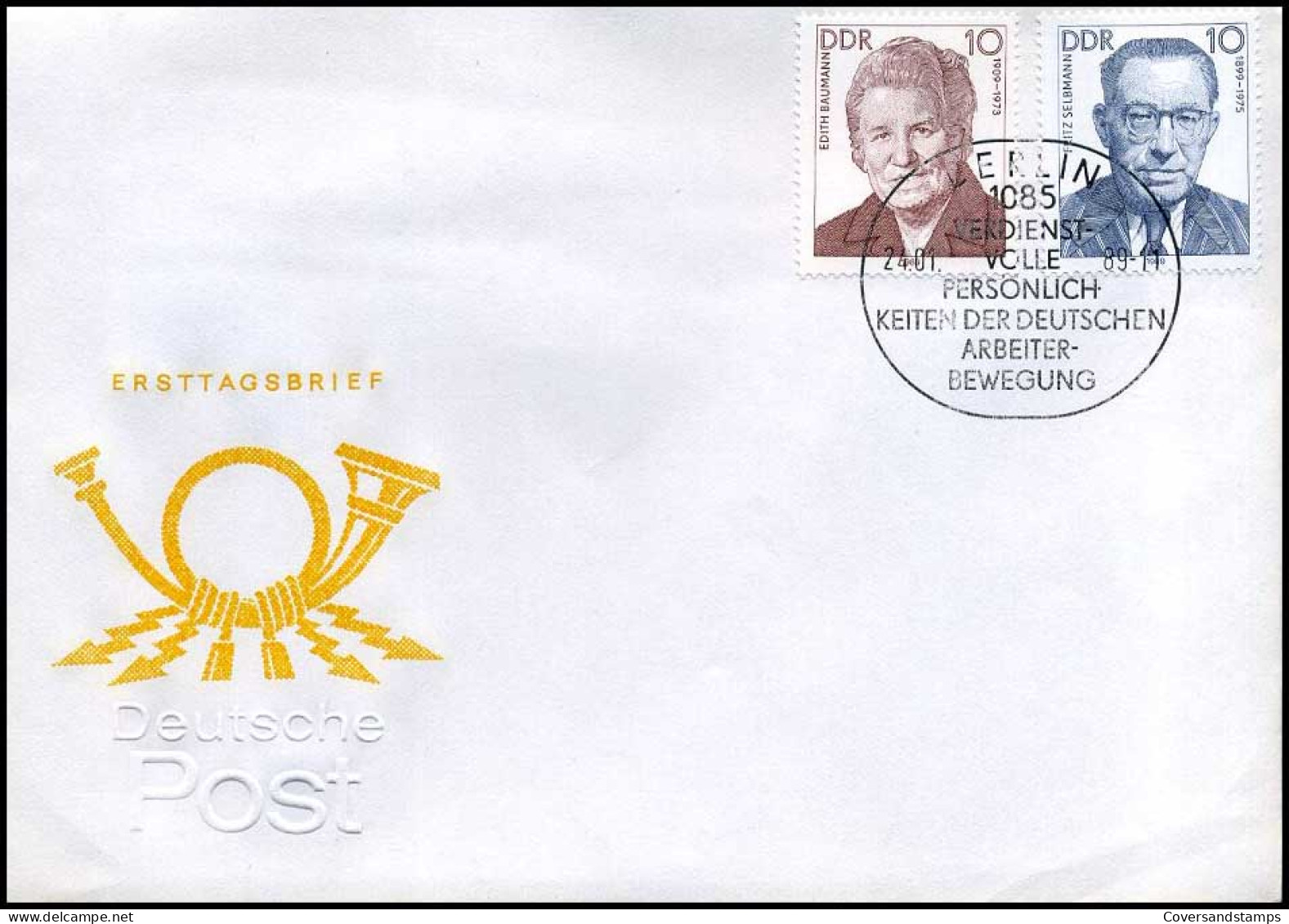 DDR - FDC - Edith Baumann - Fritz Selbmann                       - Otros & Sin Clasificación