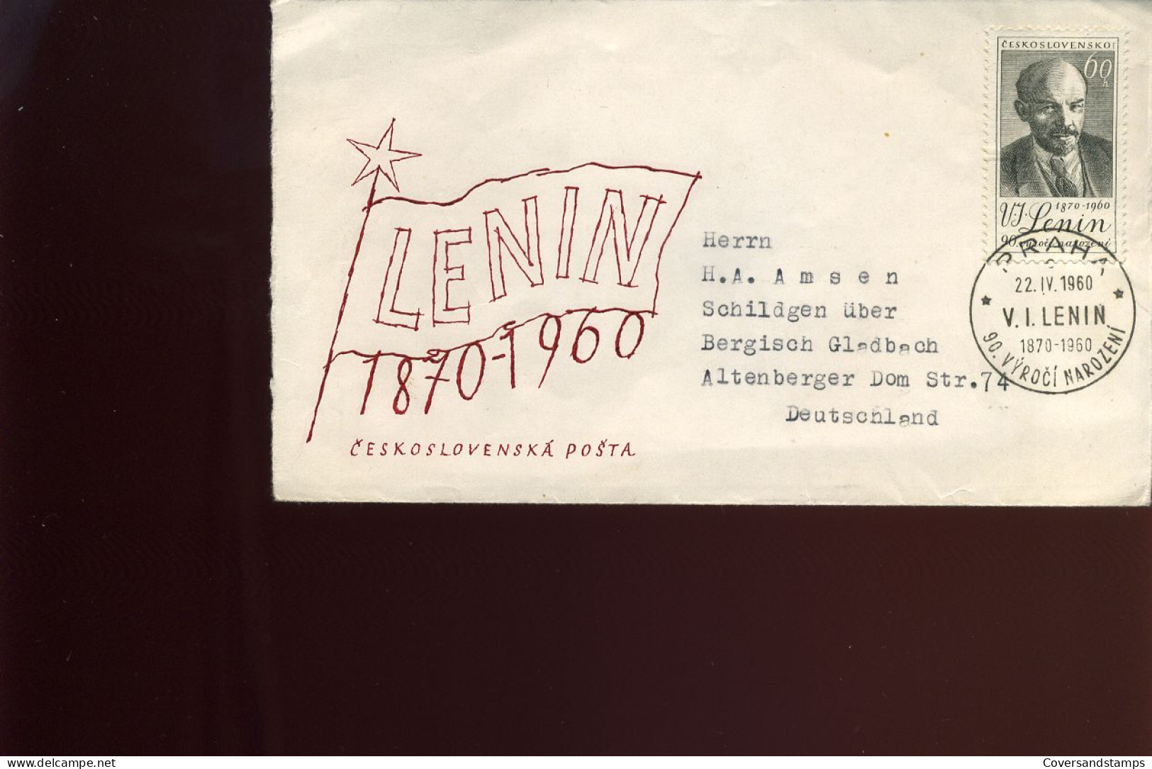 Tsjechoslowakije  -  Lenin                                   - Lettres & Documents