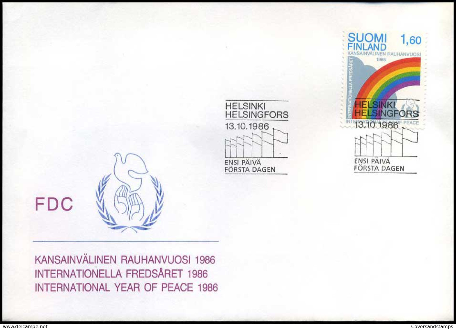Finland  -  FDC  -  International Year Of Peace                                         - FDC