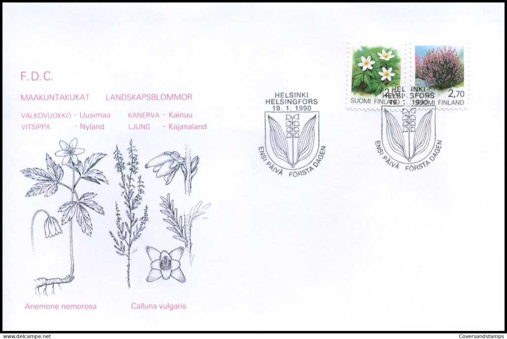 Finland  -  FDC  -  Bloemen                                          - FDC