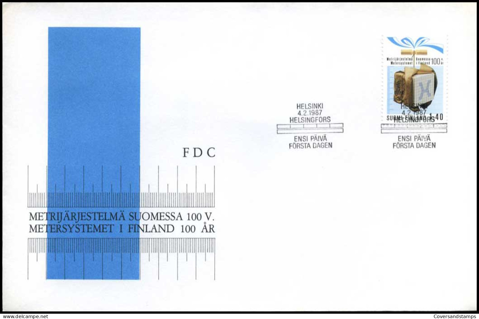 Finland  -  FDC  -   Metersystemet I Finland 100 Ã¤r                                          - FDC