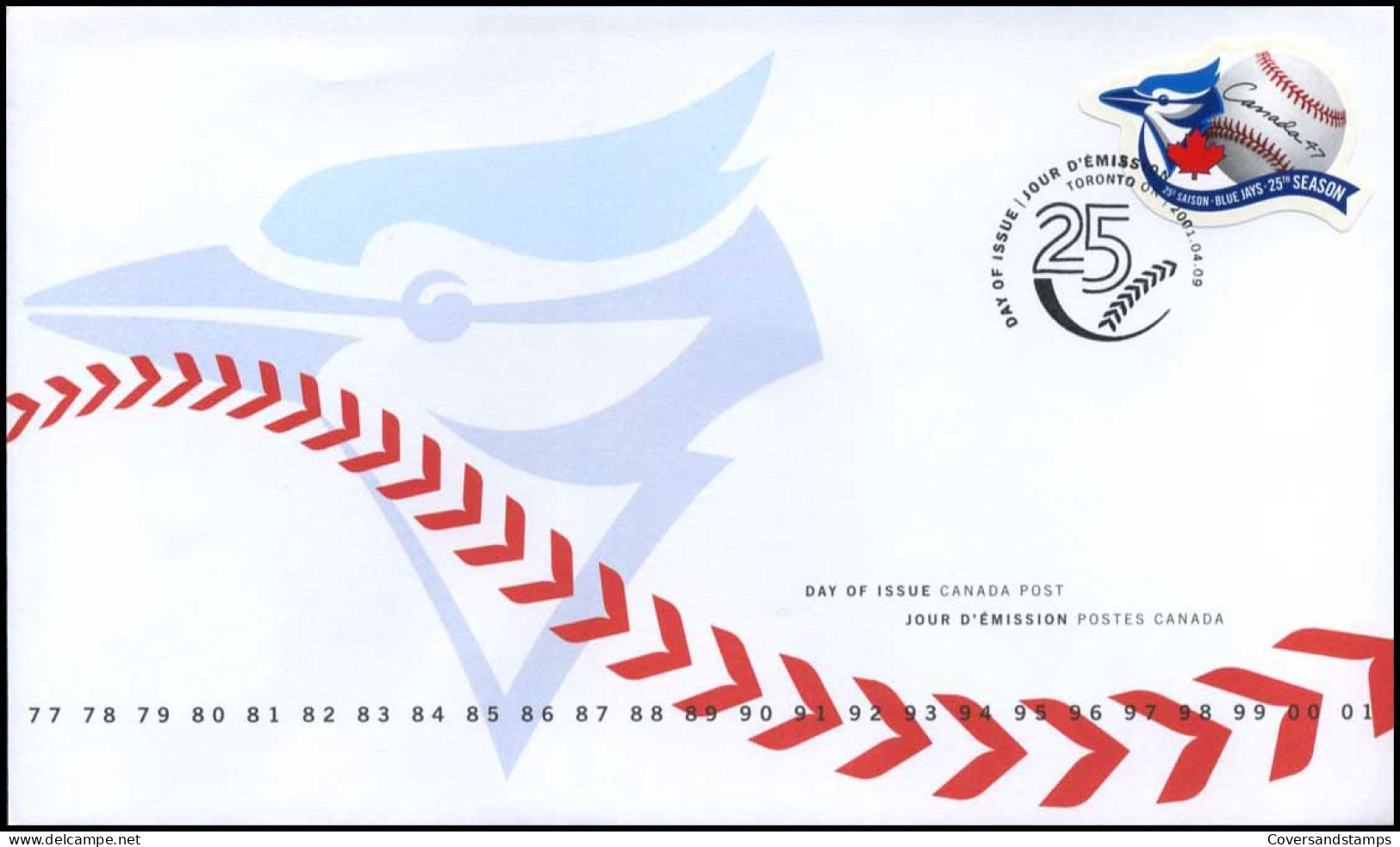 Canada  -  FDC  -  Blue Jays : 25ste Seizoen                                  - 2001-2010