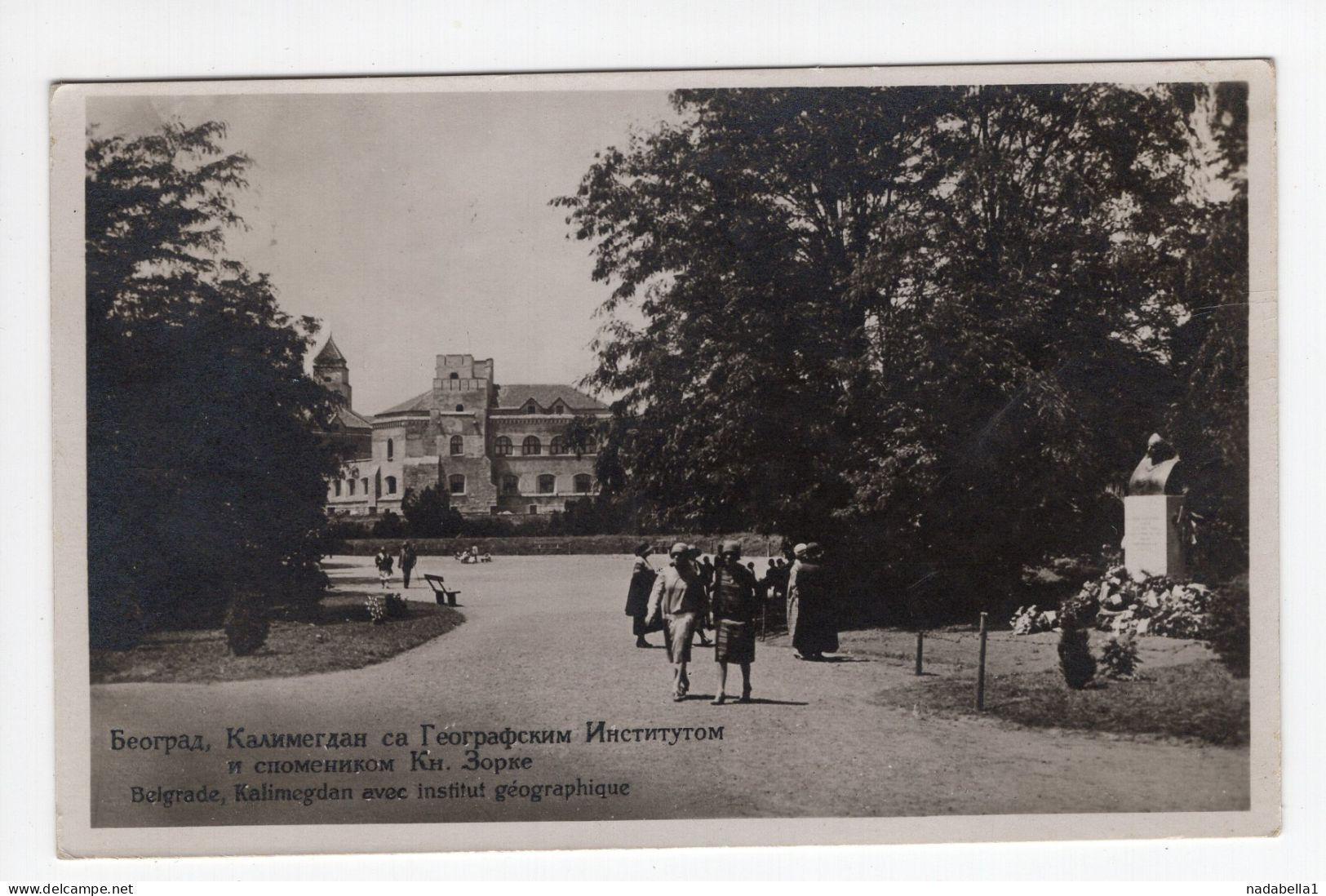 1933. KINGDOM OF YUGOSLAVIA,SERBIA,BELGRADE,KALEMEGDAN,GEOGRAPHICAL INSTITUTE,POSTCARD,USED TO PRISTINA - Jugoslawien