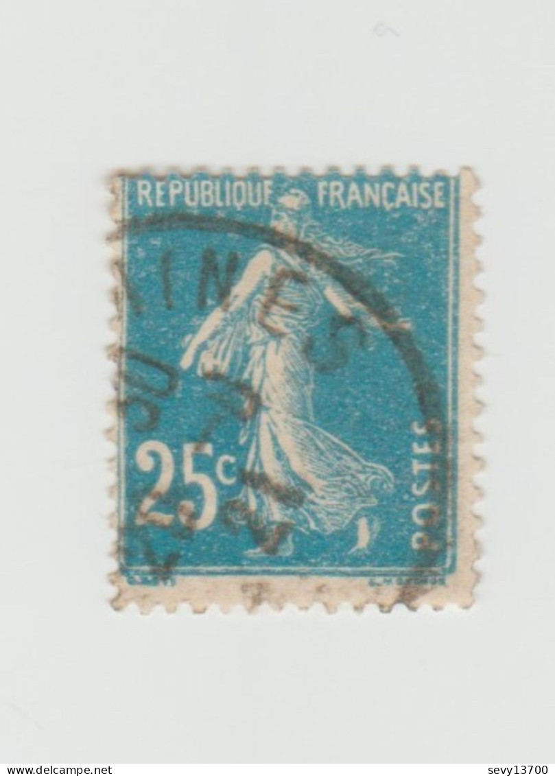 France Timbre Type Semeuse 25 C Yvert Tellier N° 140 Piquage Décalé - Used Stamps
