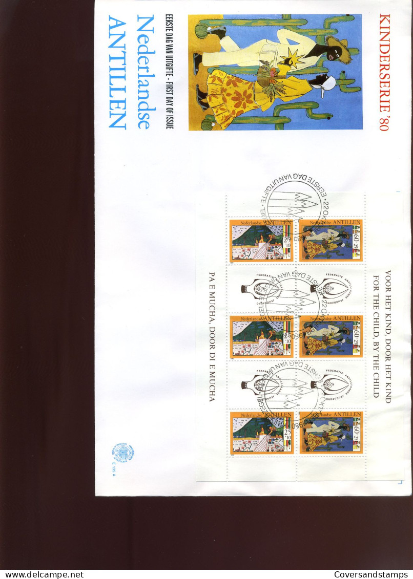 Nederlandse Antillen  -  FDC  -  Kinderserie 80                                   - Curaçao, Antille Olandesi, Aruba