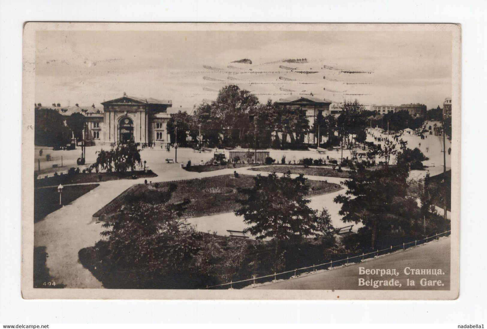 1928. KINGDOM OF SHS,SERBIA,BELGRADE,CENTRAL RAILWAY STATION,POSTCARD,USED - Yougoslavie