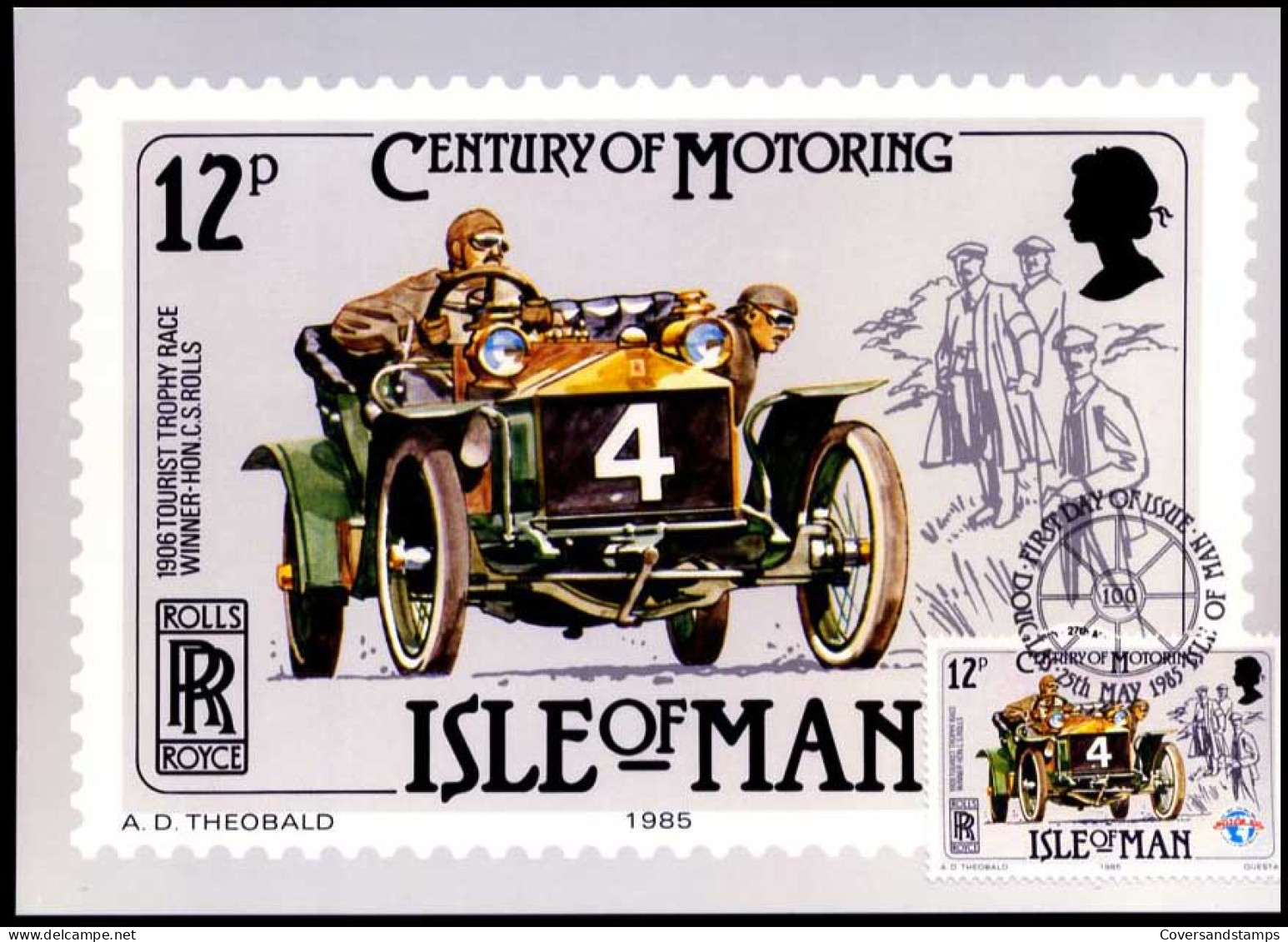 Isle Of Man - MK - Century Of Motoring, Rolls                                       - Isola Di Man