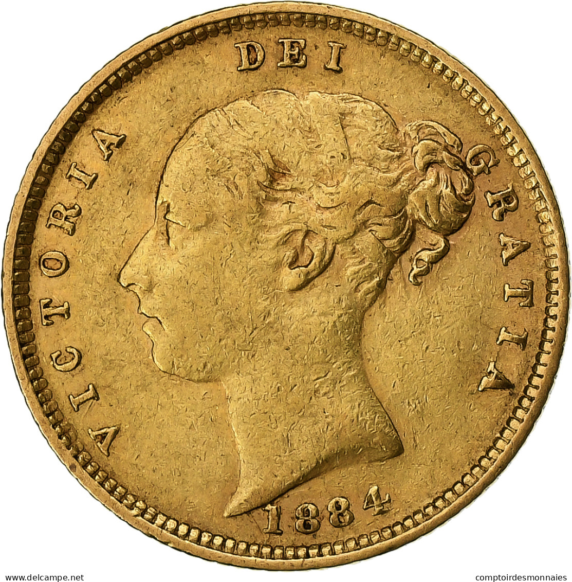 Grande-Bretagne, Victoria, 1/2 Sovereign, 1884, Or, TTB, KM:735.1 - 1/2 Sovereign