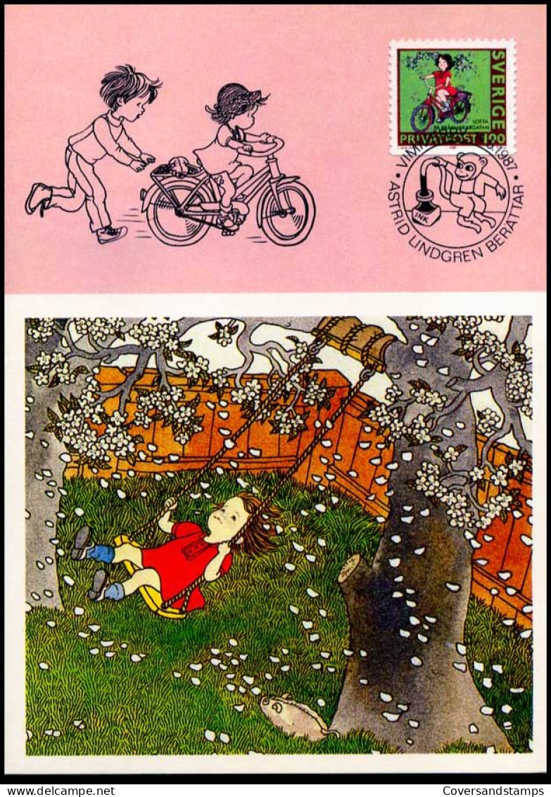 Zweden - MK - Lotta On Trouble Water Street, By Astrid Lindgren                                   - Cartoline Maximum