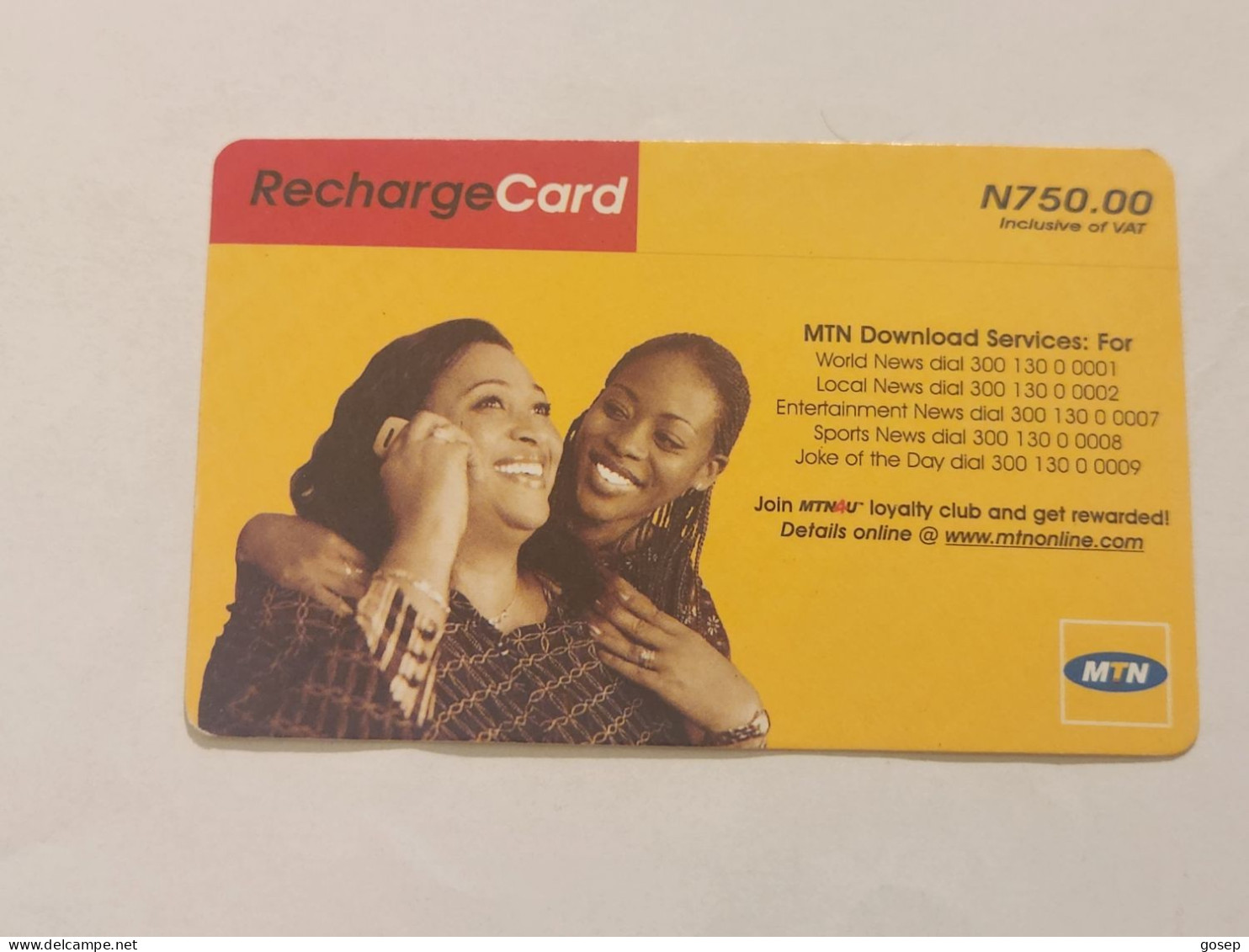 NIGERIA(NG-MTN-REF-0015)-Mother And Daughter-(45)-(2953-7010-6257)-(N750.00)-used Card - Nigeria