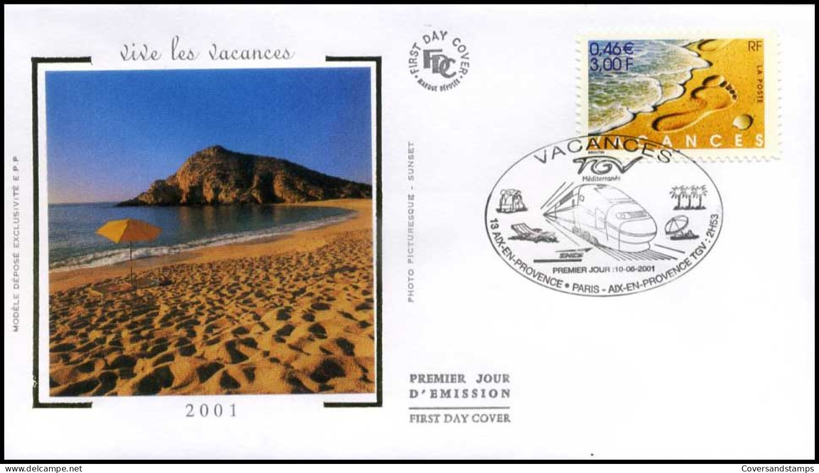 Frankrijk - FDC - Vive Les Vacances 2001                                     - 2000-2009