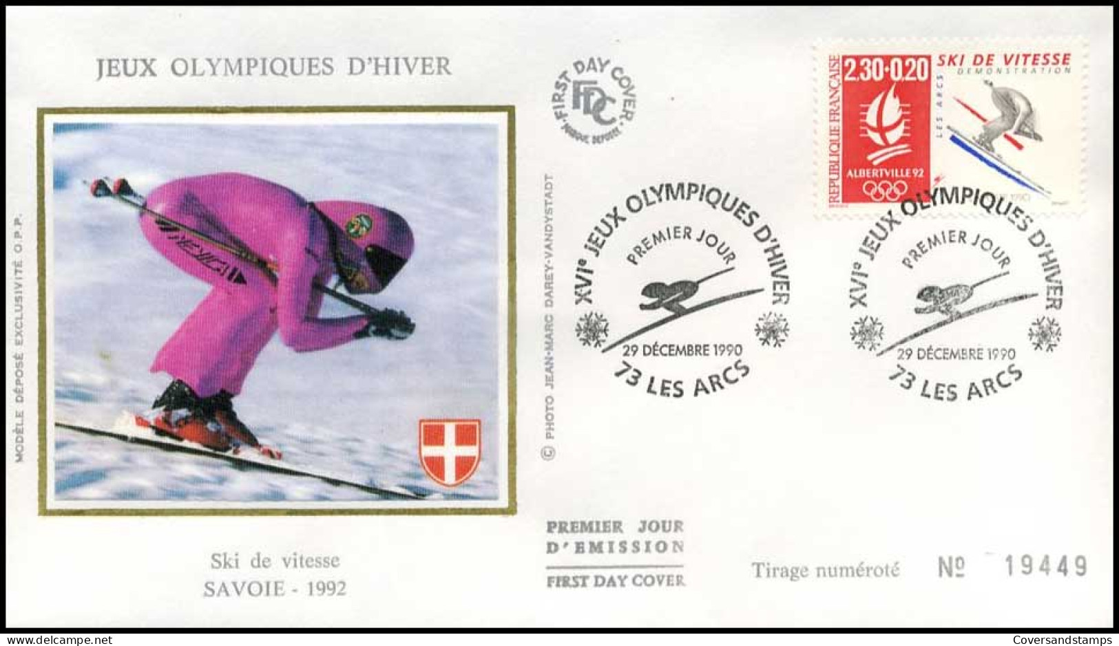 Frankrijk - FDC - Jeux Olympiques D'hiver: Savoie                                     - 1990-1999