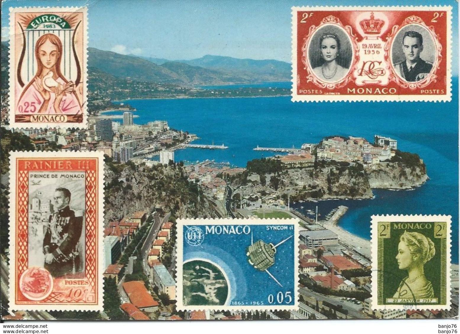 Principauté De Monaco - Vue Générale De Monaco Et Monte-Carlo (au Fond Le Cap Martin Et L'Italie) - Mehransichten, Panoramakarten