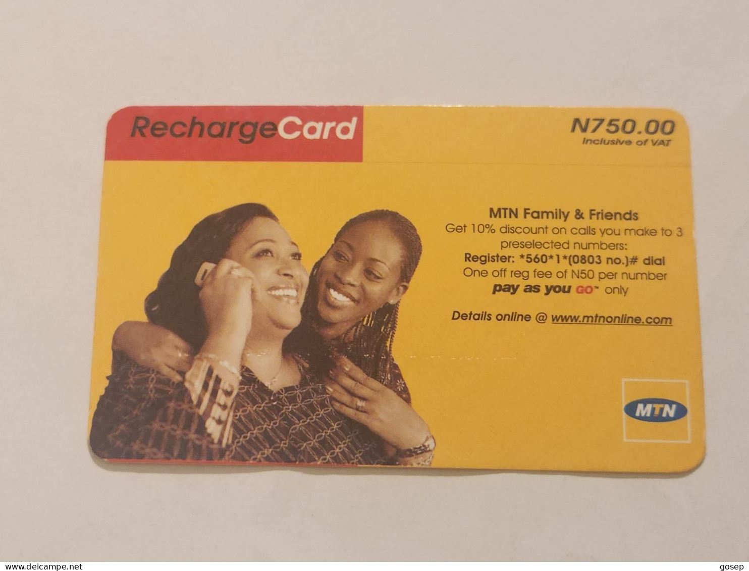 NIGERIA(NG-MTN-REF-0015)-Mother And Daughter-(47)-(3827-1151-6872)-(N750.00)-used Card - Nigeria