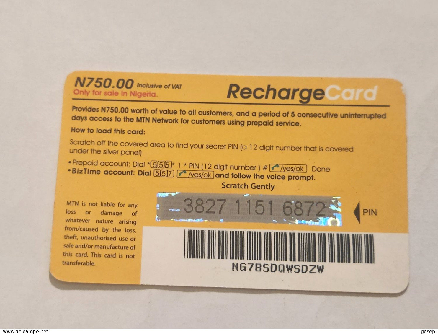 NIGERIA(NG-MTN-REF-0015)-Mother And Daughter-(47)-(3827-1151-6872)-(N750.00)-used Card - Nigeria