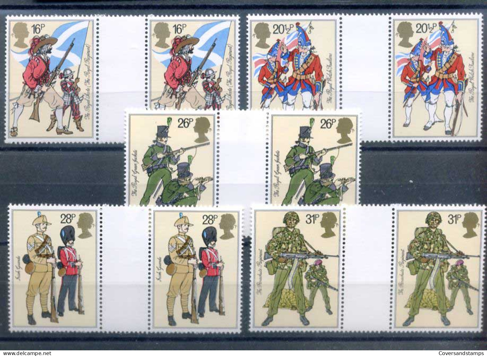 Groot-Brittannië  - Soldiers - Y 1094/98 - Sc 1022/26     **  MNH                  - Unused Stamps
