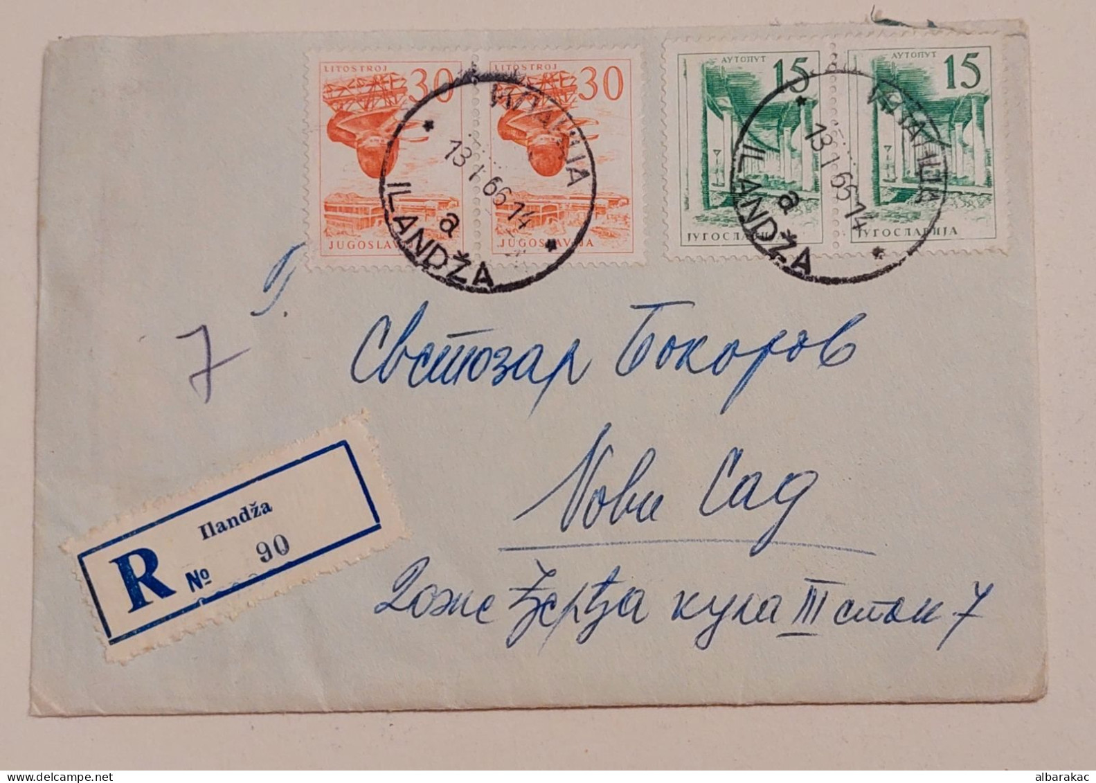 Yugoslavia - Ilandza -  Cover Registered Stamps In Pair , Banat Used 1965 - Enteros Postales