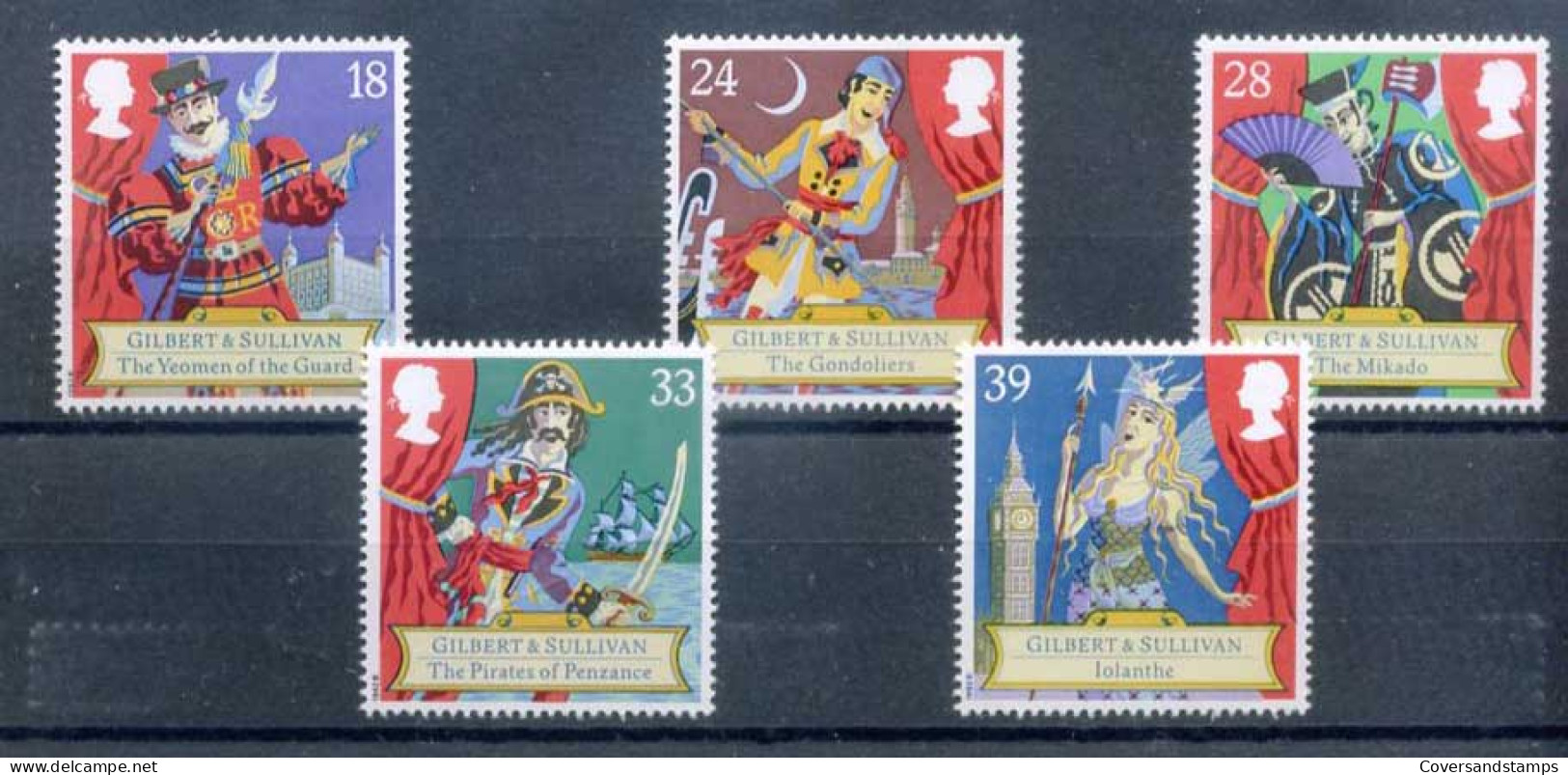 Groot-Brittannië  - Gilbert & Sullivan - Y 1628/32 - Sc 1458/62   **  MNH                  - Unused Stamps