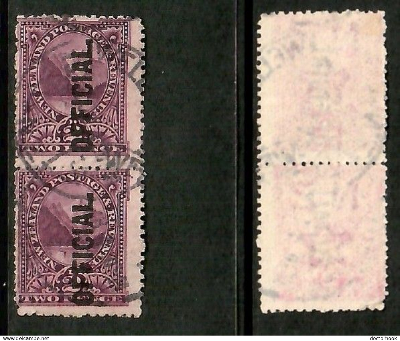 NEW ZEALAND    Scott # O 26 USED PAIR (CONDITION PER SCAN) (Stamp Scan # 1042-5) - Dienstmarken
