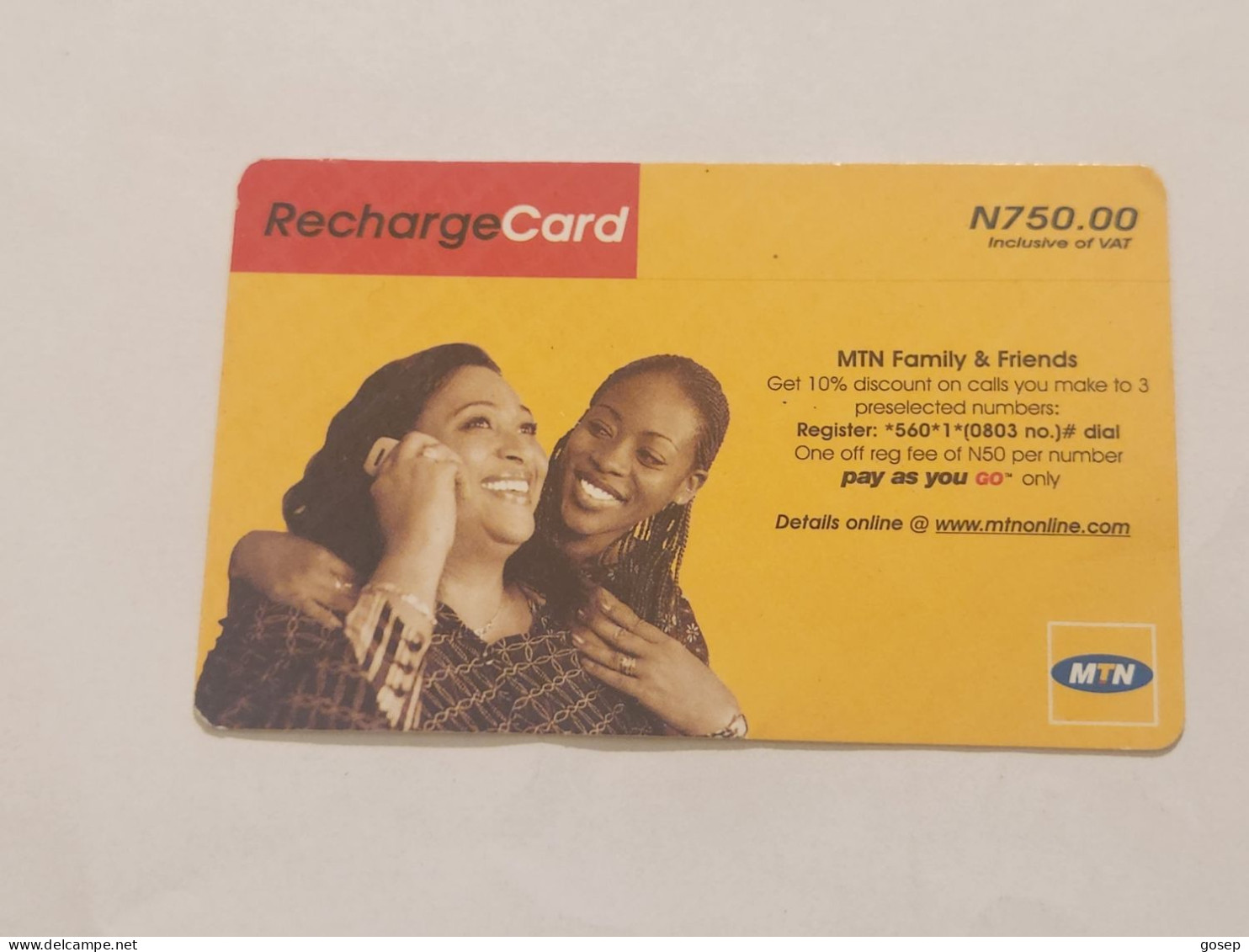 NIGERIA(NG-MTN-REF-0015)-Mother And Daughter-(52)-(5850-9926-0129)-(N750.00)-used Card - Nigeria