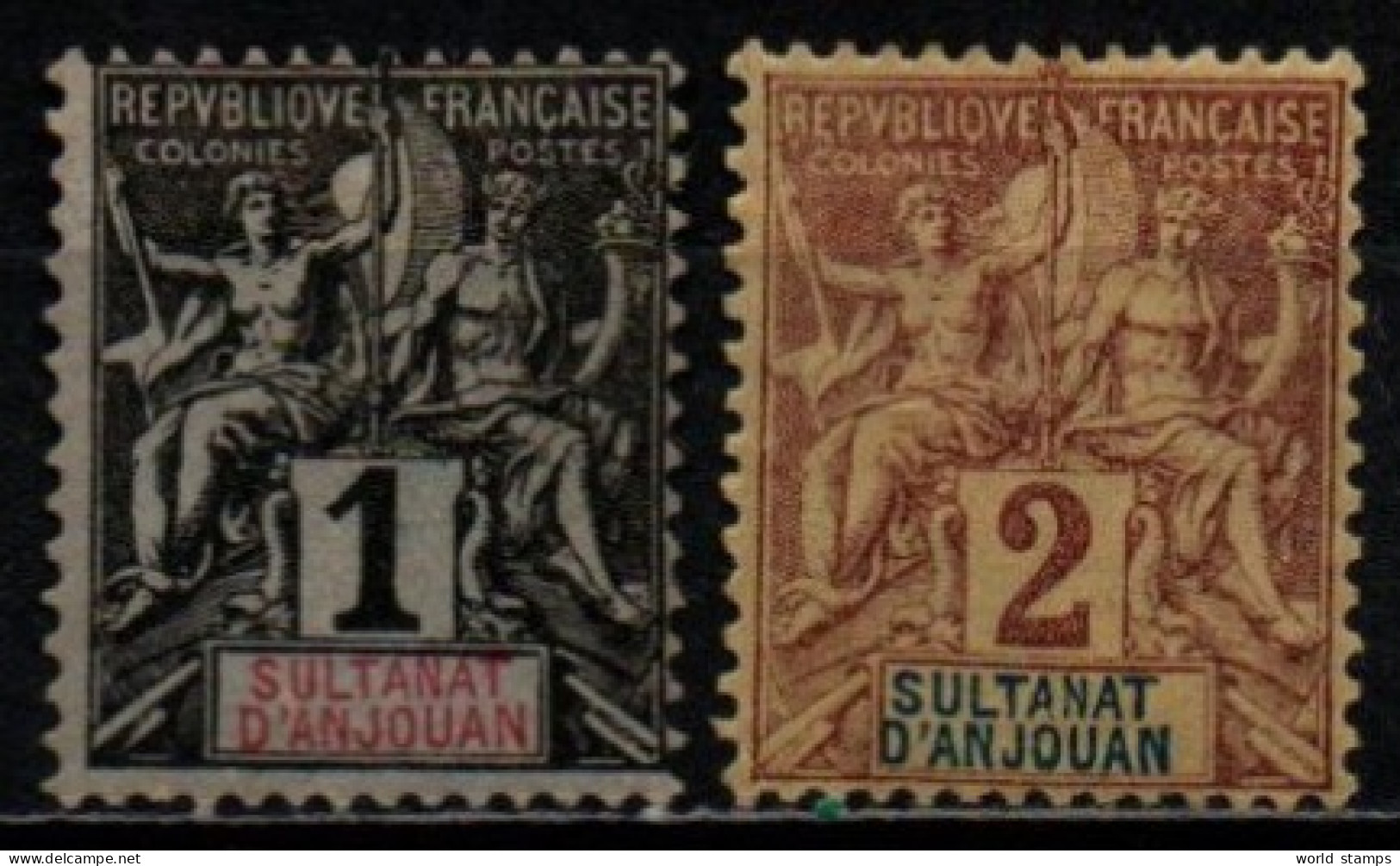 ANJOUAN 1892-99 * - Unused Stamps