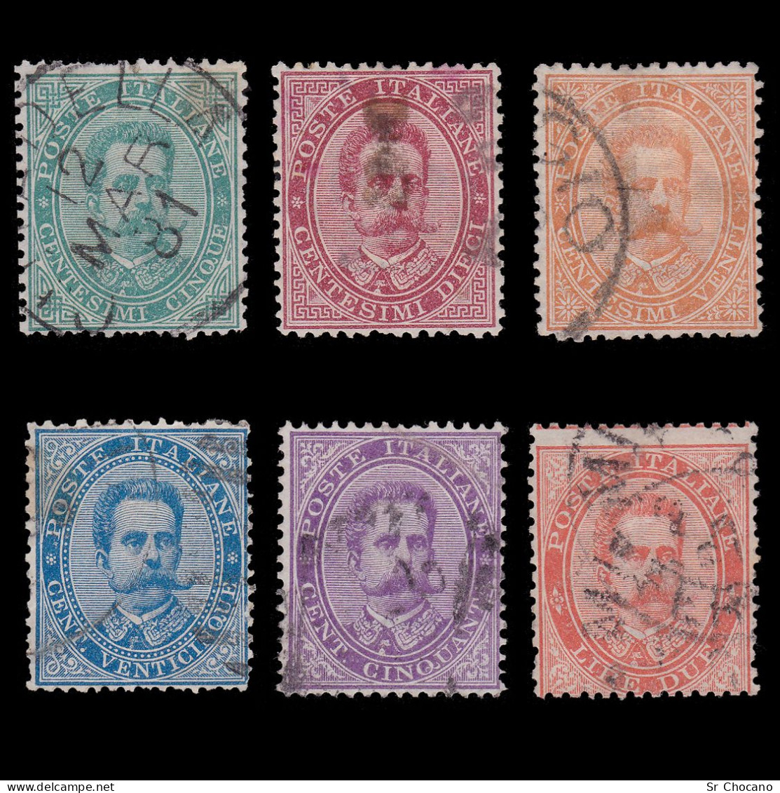 ITALY.1879-82.K.HUMBERT I.SET 6 STAMPS.USED. - Afgestempeld