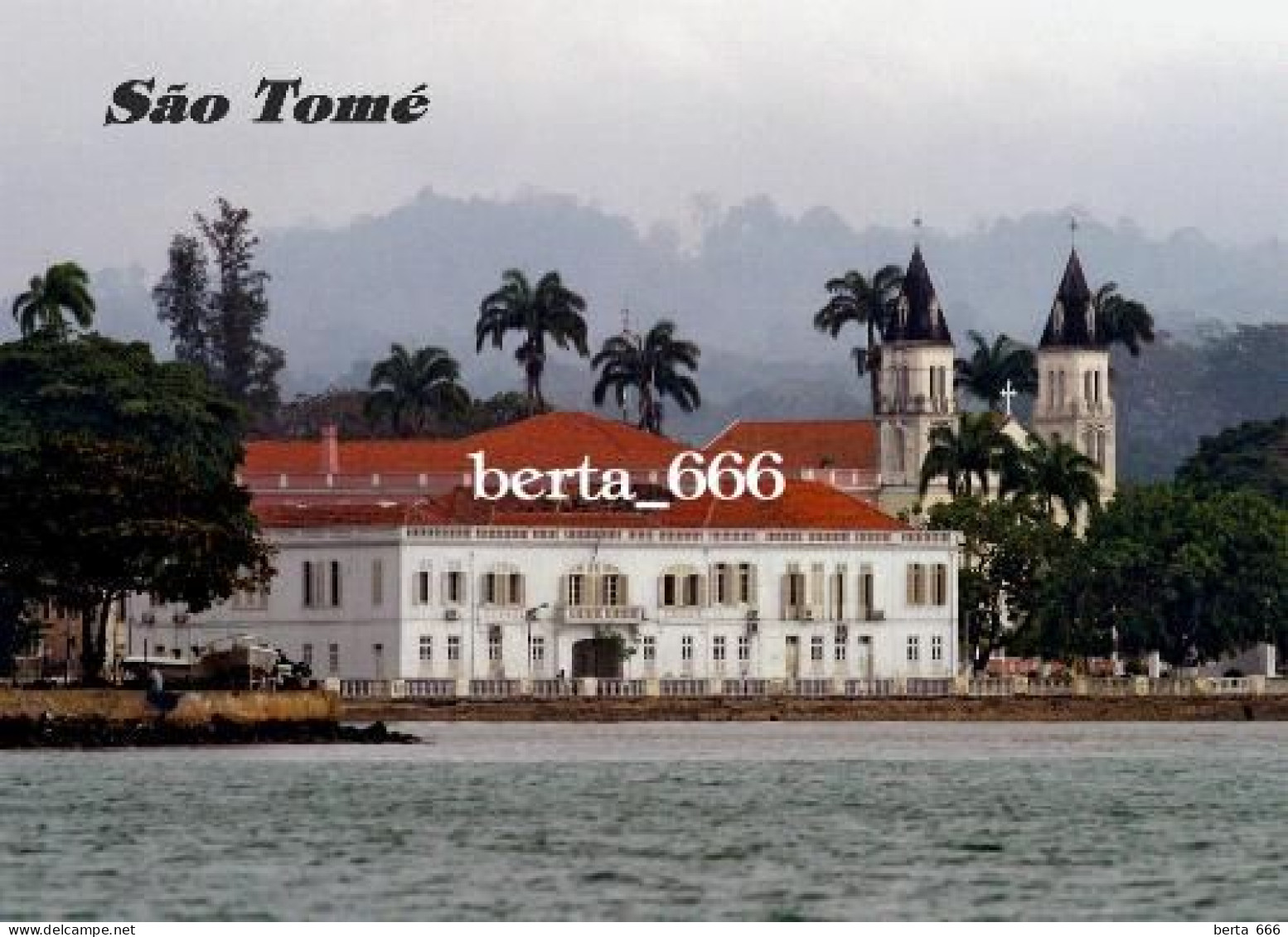 Sao Tome And Principe Sao Tome City Waterfront Cathedral New Postcard - São Tomé Und Príncipe