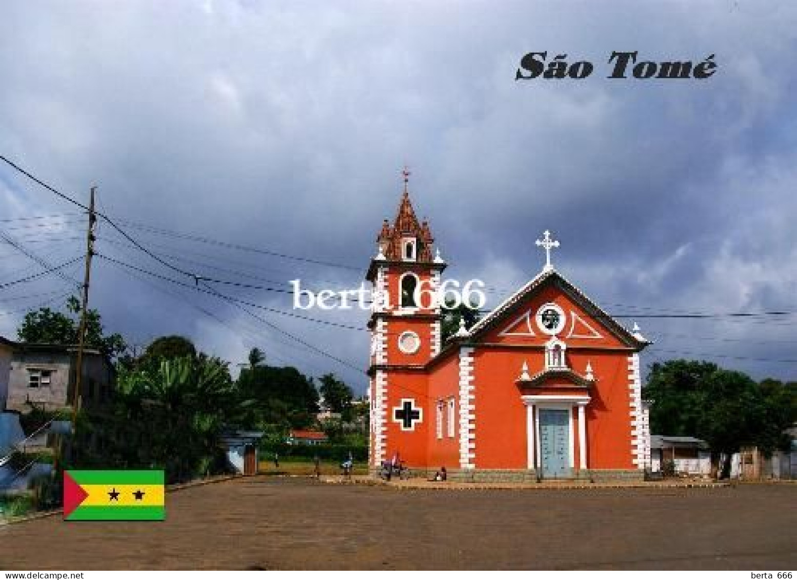 Sao Tome And Principe Pantufo St. Peter Church New Postcard - São Tomé Und Príncipe